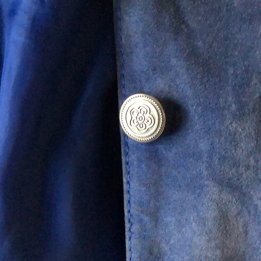 Navy blue suede jacket. - Picture 4 of 6
